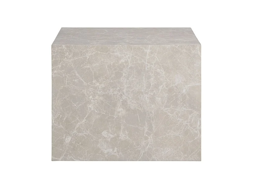 Lot de 2 tables basses carrées PRAGUE – Effet marbre beige