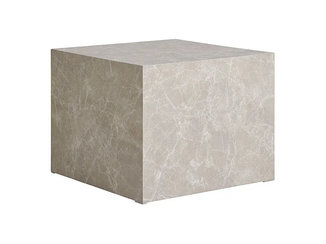 Lot de 2 tables basses carrées PRAGUE – Effet marbre beige