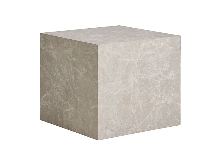 Lot de 2 tables basses carrées PRAGUE – Effet marbre beige