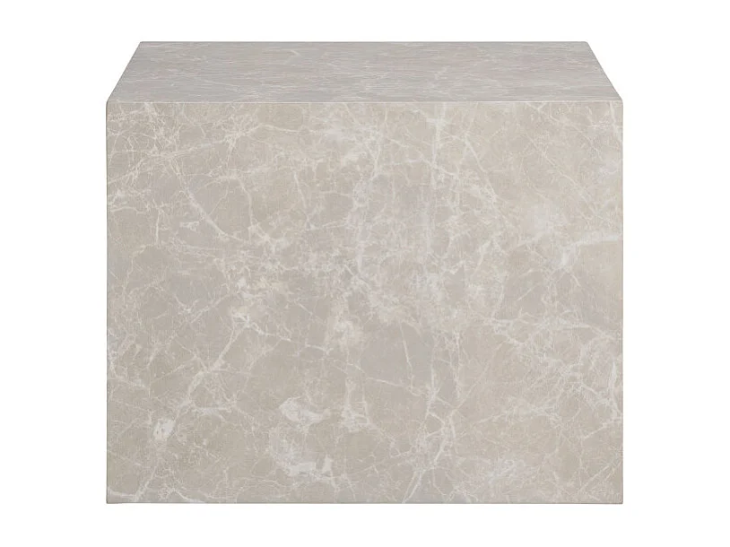 Lot de 2 tables basses carrées PRAGUE – Effet marbre beige