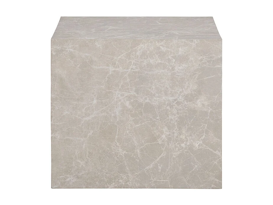 Lot de 2 tables basses carrées PRAGUE – Effet marbre beige