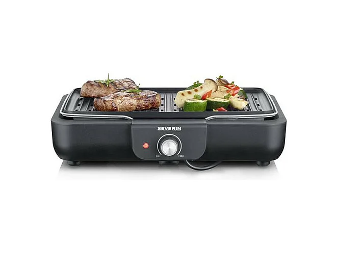 BARBECUE DE TABLE 2300W TH° 37X29CM PLAQUE FONTE ALUMINIUM NOIR SEVERIN - 8556