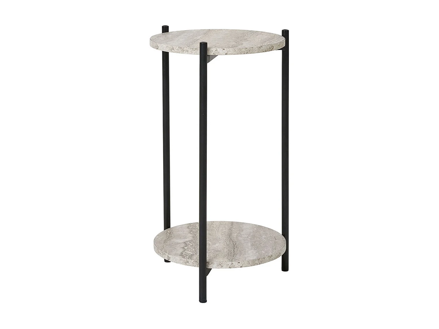 Tavolino Leuven Ø27cm decoro travertino beige.