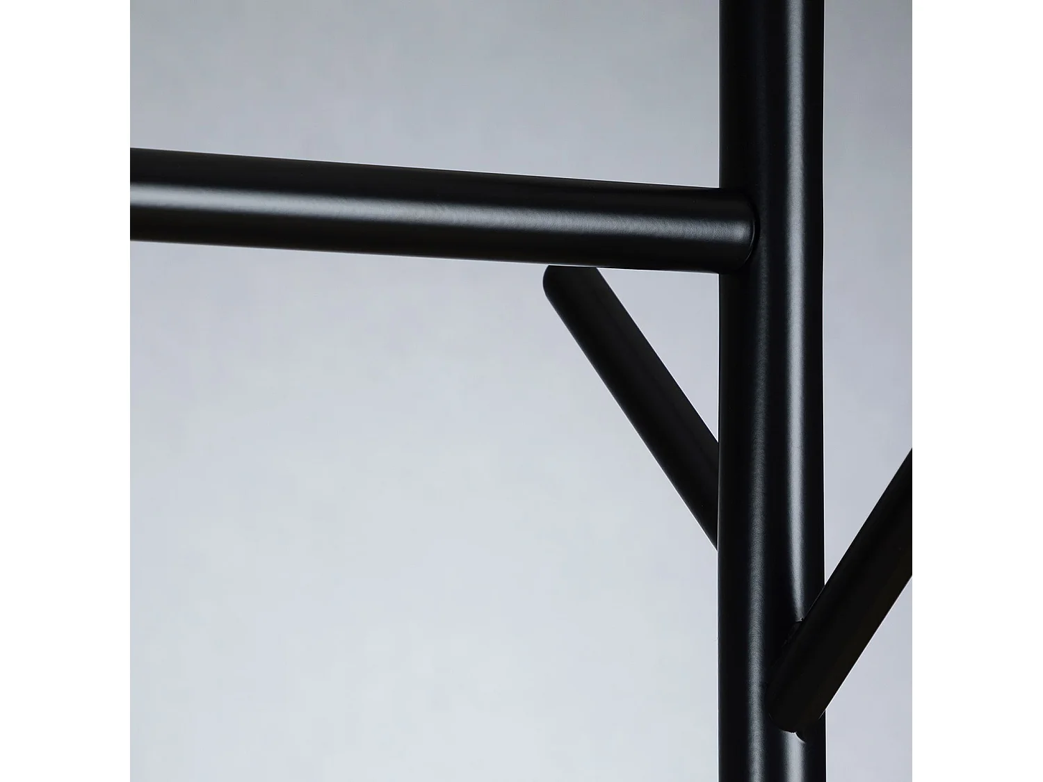 Penderie mobile AURIGO avec portemanteau, portant à vêtements sur roulettes, avec étagère à chaussures, en métal laqué noir