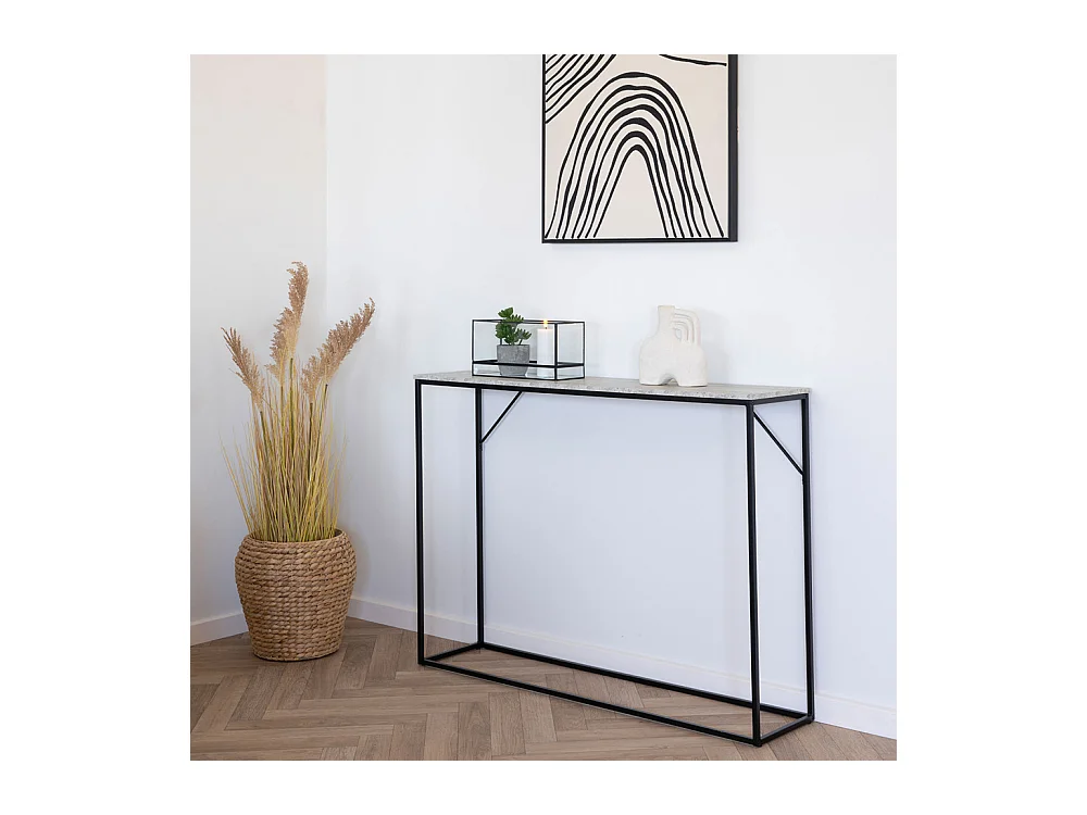 Vita Konsolentisch 1 Regal Travertin Dekor.