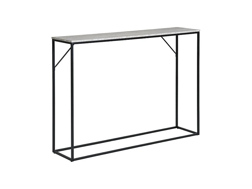 Vita - Console effet travertin et métal - Beige
