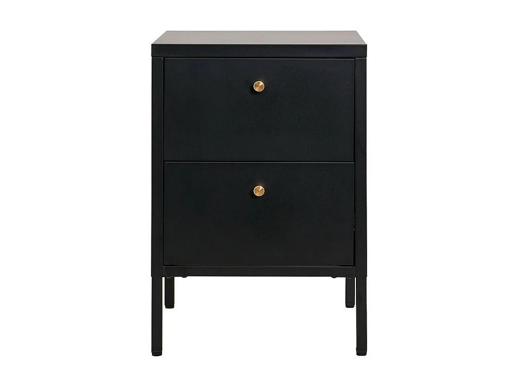 Cómoda de 2 cajones, acero negro, 40 x 40 x 595 cm