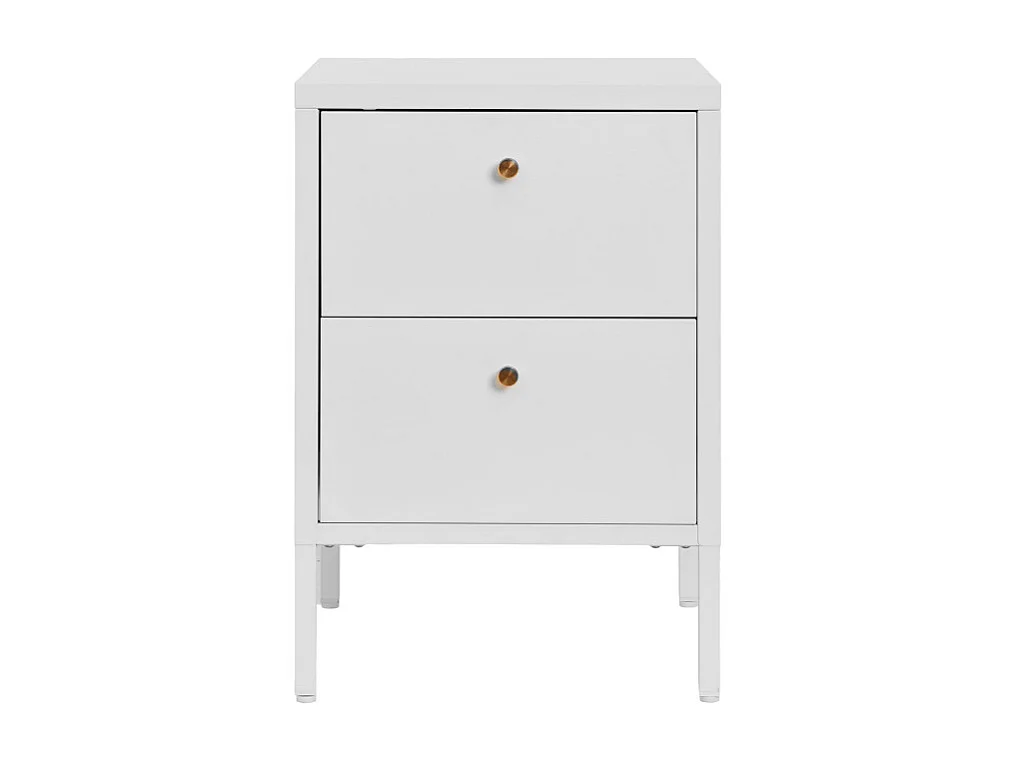 Cómoda de 2 cajones, acero blanco, 40 x 40 x 595 cm