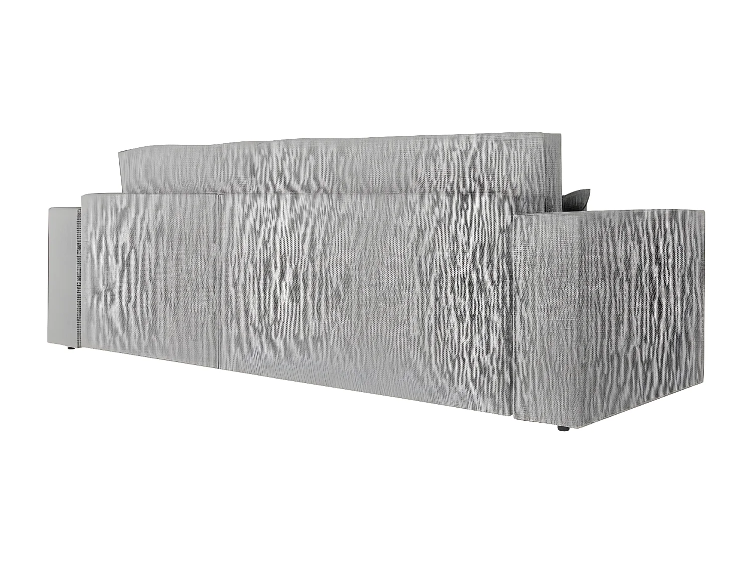 Canapé d'angle 3 places convertible réversible Clarisse avec coffre en tissu texturé - Gris clair - L269 x P159 x H89cm - Loungitude