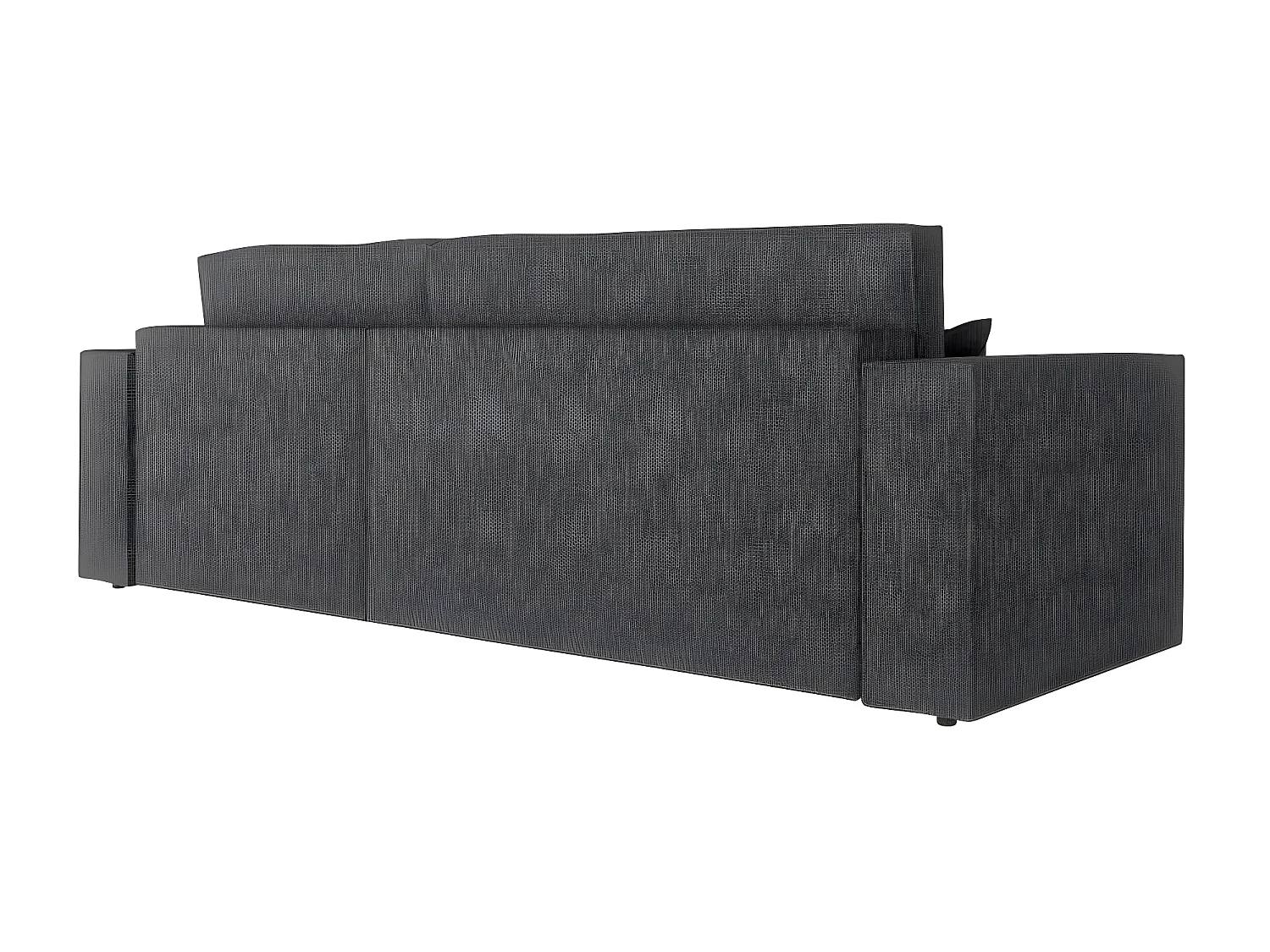 Canapé d'angle 3 places convertible réversible Clarisse avec coffre en tissu texturé - Gris anthracite - L269 x P159 x H89cm - Loungitude