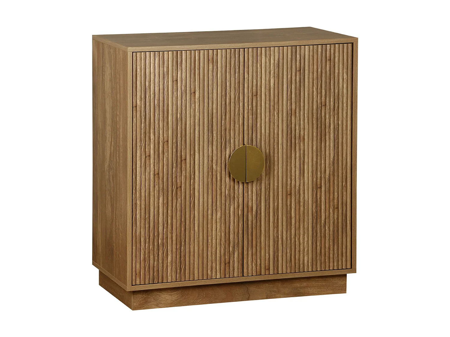 Buffet exotique 2 portes. décor bois de manguier rainuré. buffet haut. vaisselier. poignées en métal doré. L 80 x P 40 x H 85cm