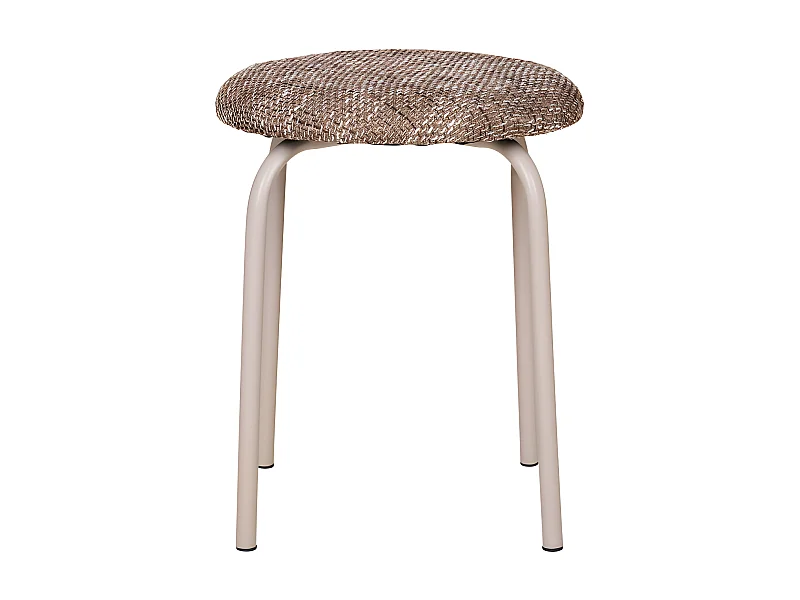 Asmara - Tabouret en tissu et métal H43cm - Taupe