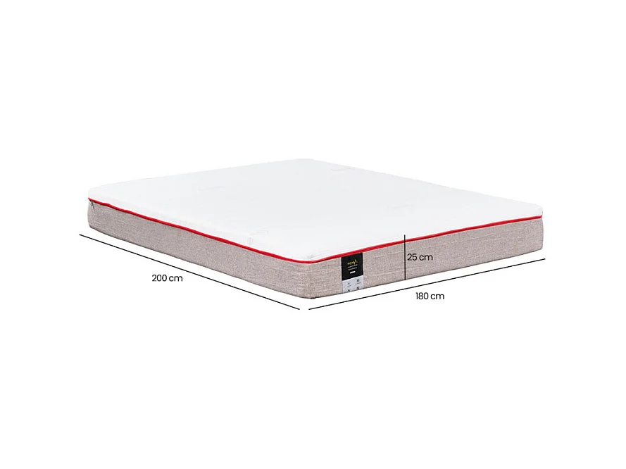 Matelas 180 x 200 cm avec sur-matelas mémoire de forme en gel – AURORE