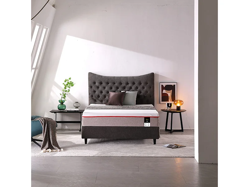 Matelas 180 x 200 cm avec sur-matelas mémoire de forme en gel – AURORE