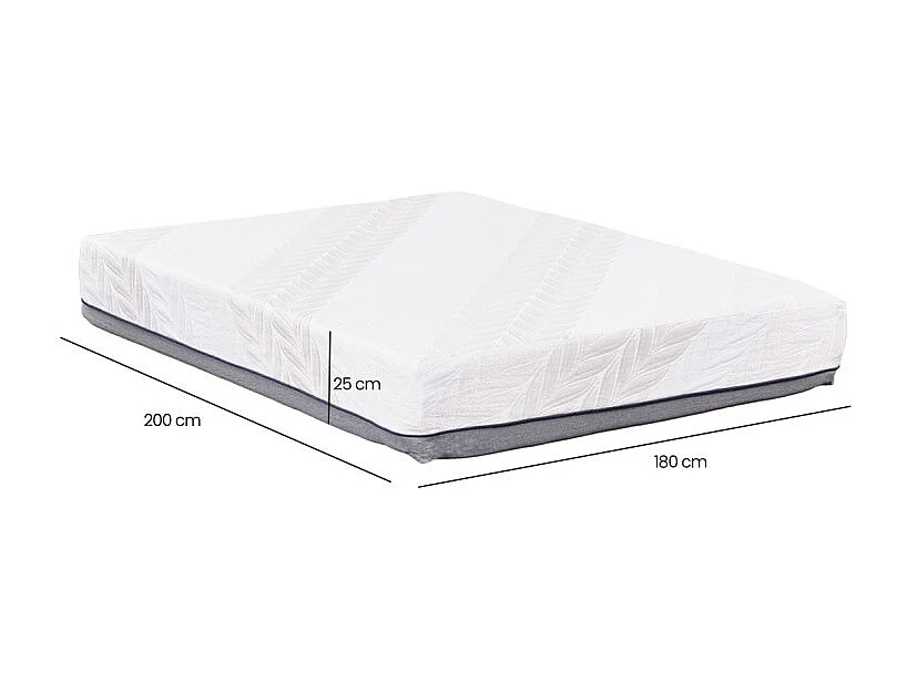 Matelas 180 x 200 cm à mémoire de forme au charbon de bambou – MILLY