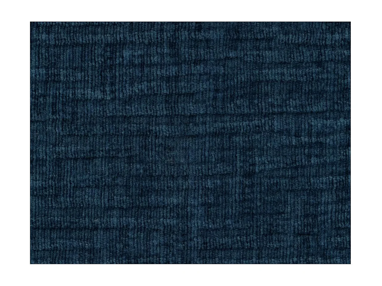 Pouf en tissu texturé 3D Clarisse - Bleu foncé - L90 x P50 x H41cm - Loungitude