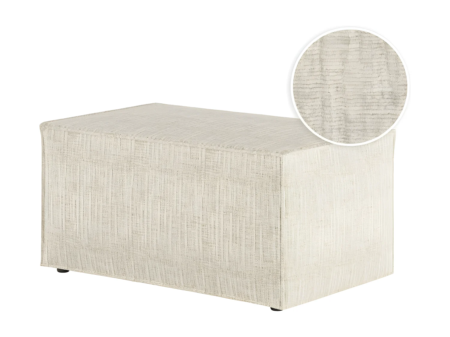 Pouf en tissu texturé 3D Clarisse - Beige - L90 x P50 x H41cm - Loungitude