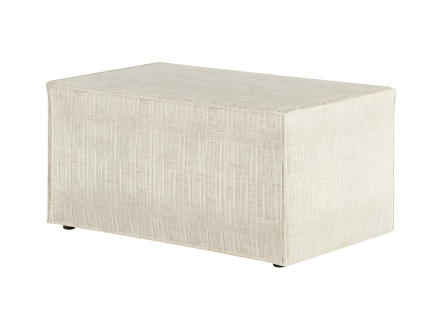 Pouf en tissu texturé 3D Clarisse - Beige - L90 x P50 x H41cm - Loungitude