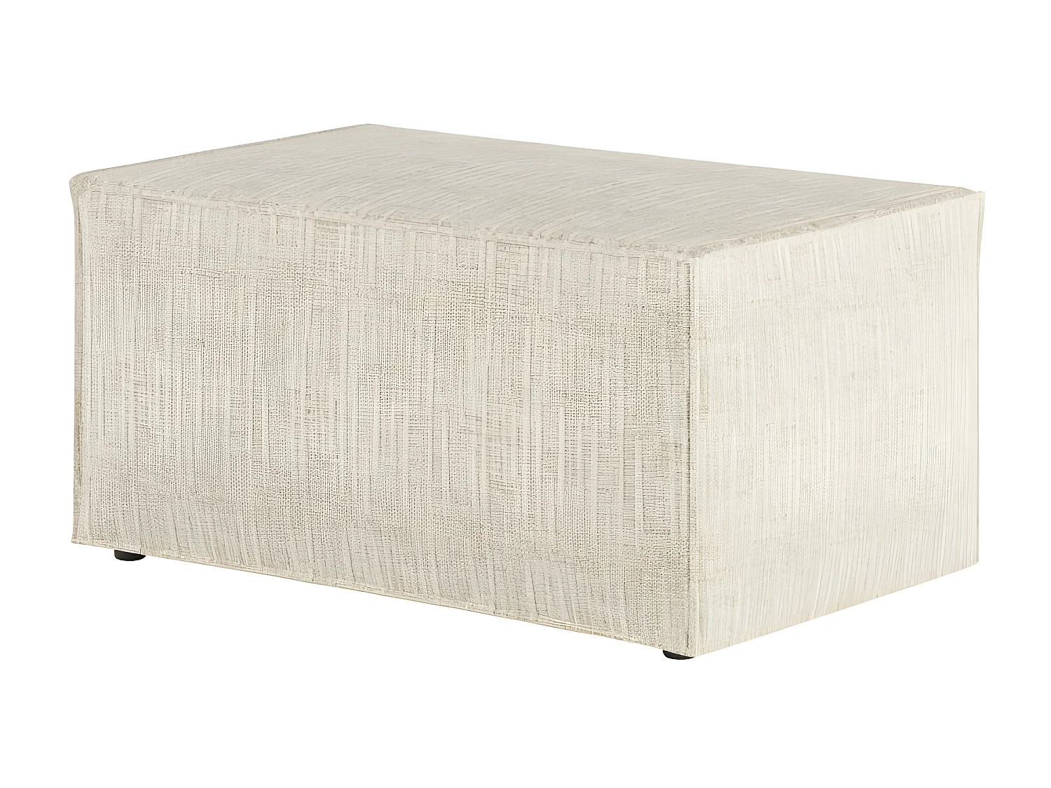 Pouf en tissu texturé 3D Clarisse - Beige - L90 x P50 x H41cm - Loungitude