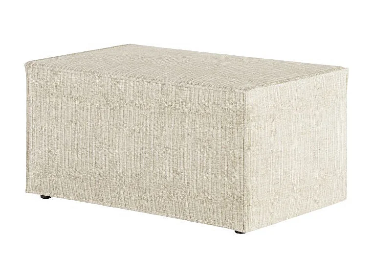 Pouf en tissu texturé 3D Clarisse - Beige - L90 x P50 x H41cm - Loungitude