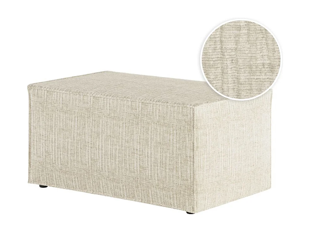 Pouf en tissu texturé 3D Clarisse - Beige - L90 x P50 x H41cm - Loungitude