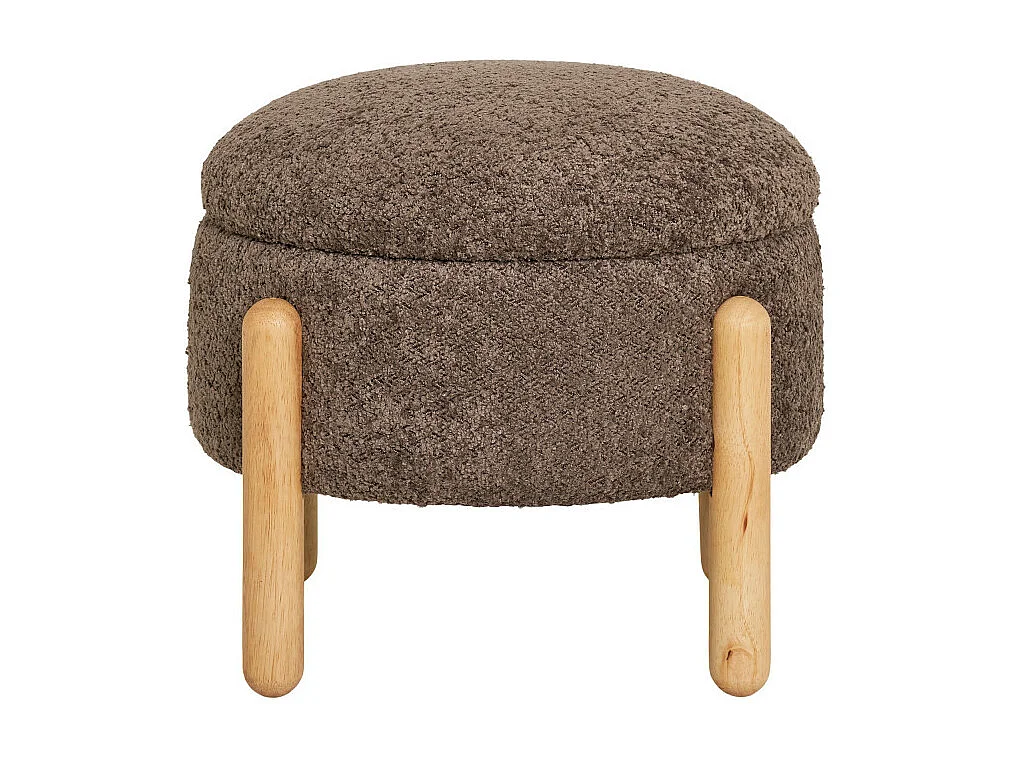 Medas - Pouf rond en tissu ø45cm - Marron