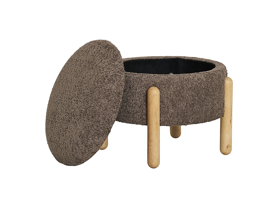 Pouf contenitore Meda marrone.