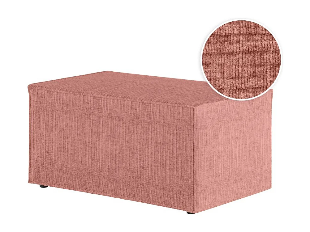 Pouf en tissu texturé 3D Clarisse - Rose - L90 x P50 x H41cm - Loungitude