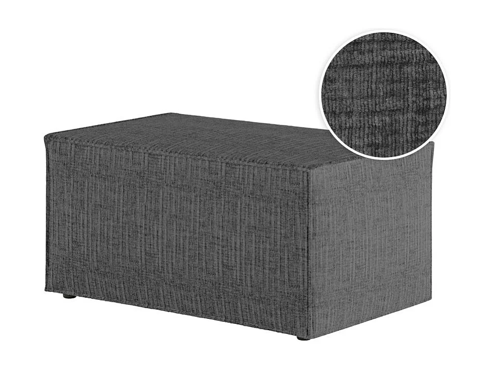 Pouf en tissu texturé 3D Clarisse - Gris anthracite - L90 x P50 x H41cm - Loungitude