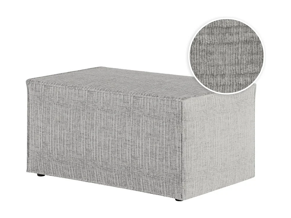 Pouf en tissu texturé 3D Clarisse - Gris clair - L90 x P50 x H41cm - Loungitude