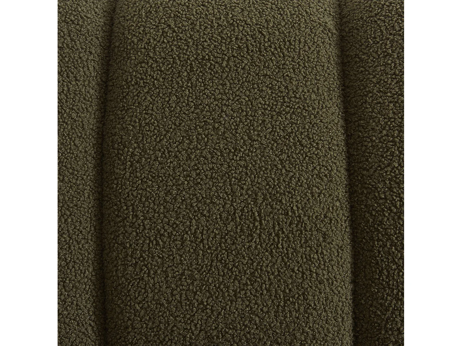 Poltrona relax con gambe rotonde in legno e tessuto bouclé, kaki