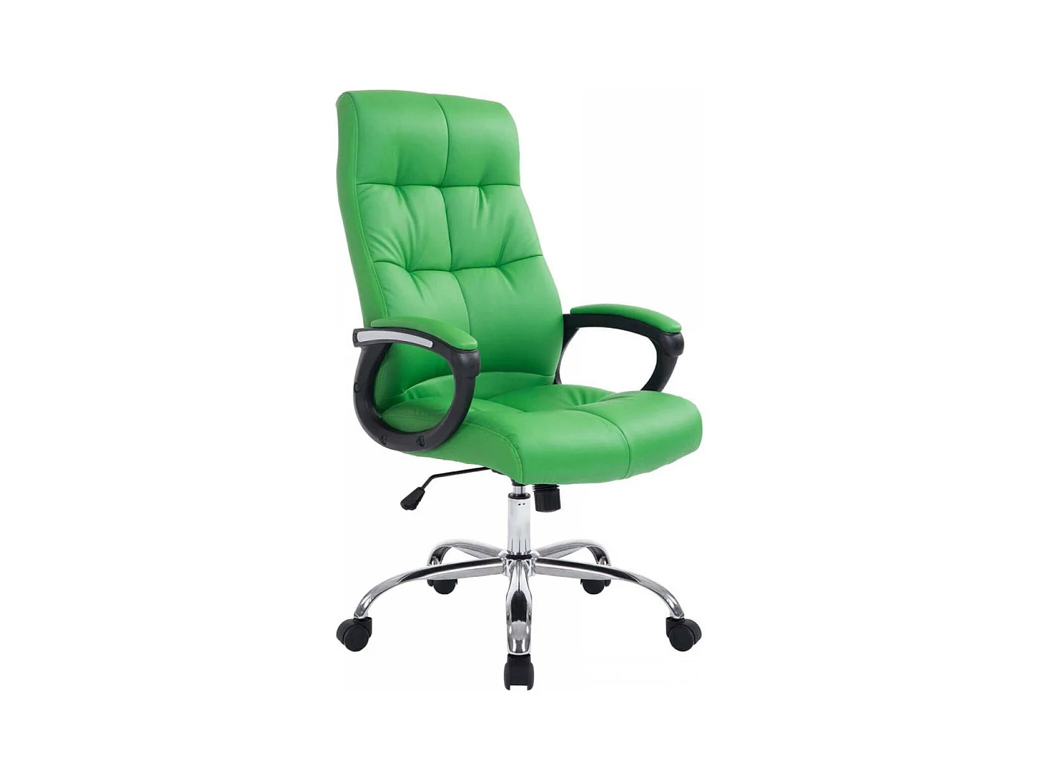 Chaise de bureau - Similicuir & Métal chromé - Vert - Poseidon