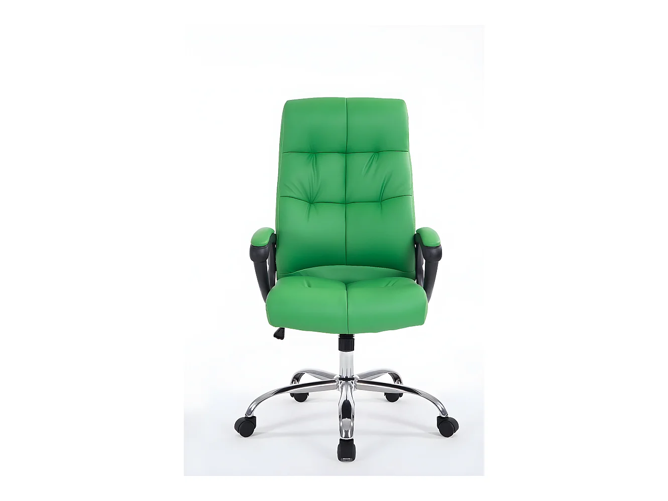 Chaise de bureau - Similicuir & Métal chromé - Vert - Poseidon