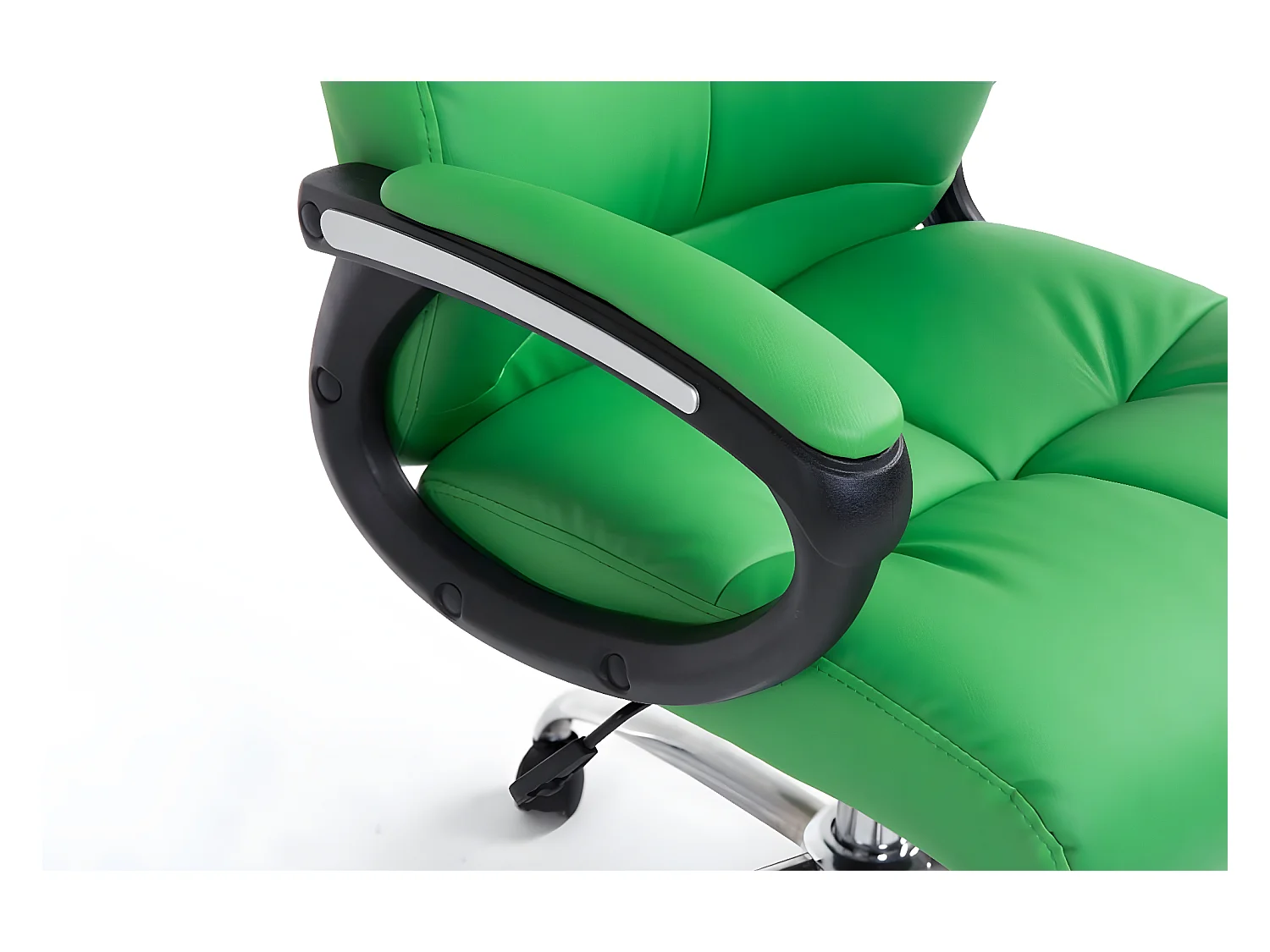 Chaise de bureau - Similicuir & Métal chromé - Vert - Poseidon