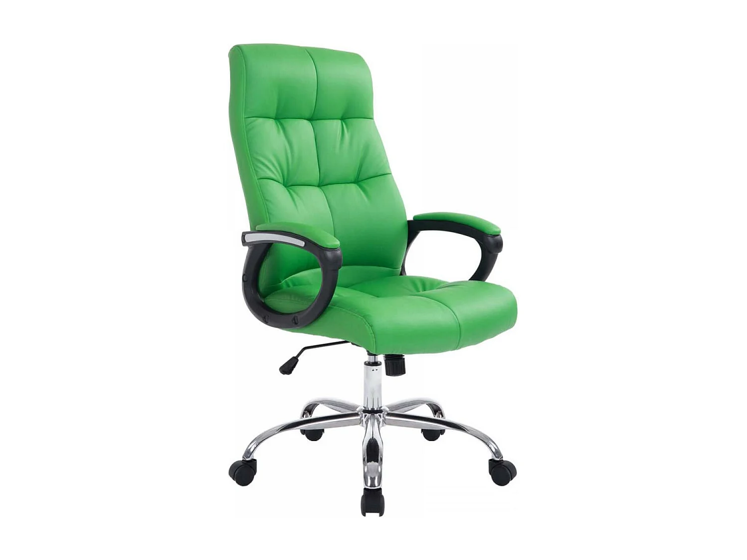 Chaise de bureau - Similicuir & Métal chromé - Vert - Poseidon
