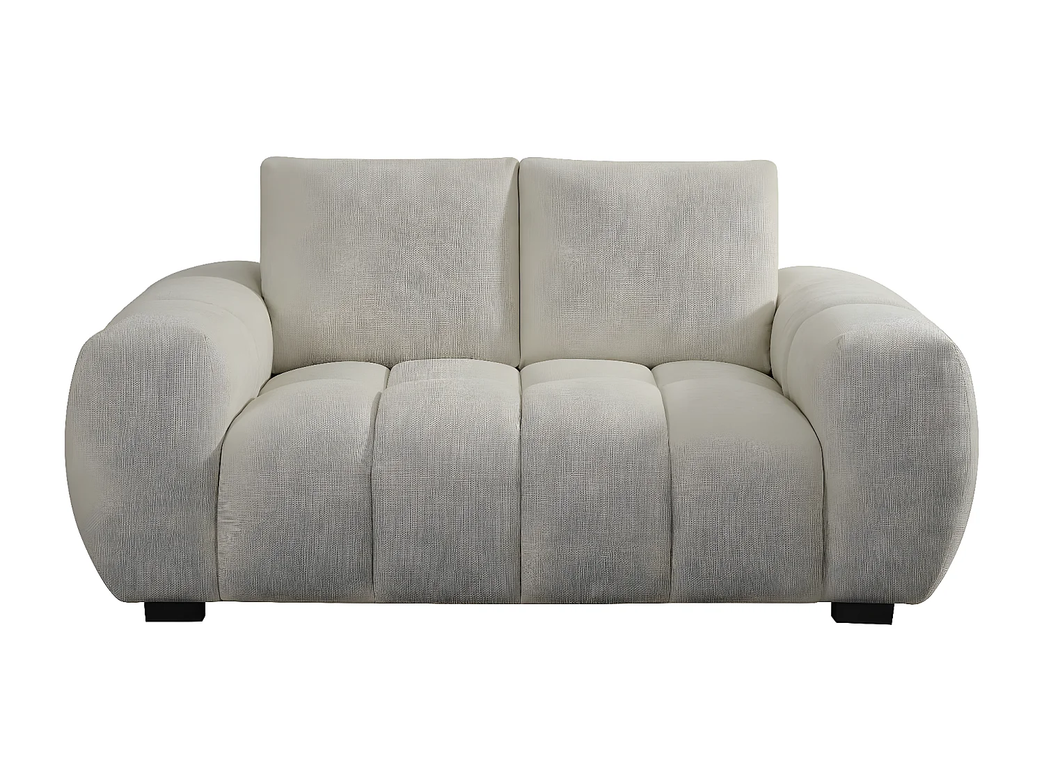 Sofá de chenille "Cambon" de 2 lugares em bege - Confortável e elegante