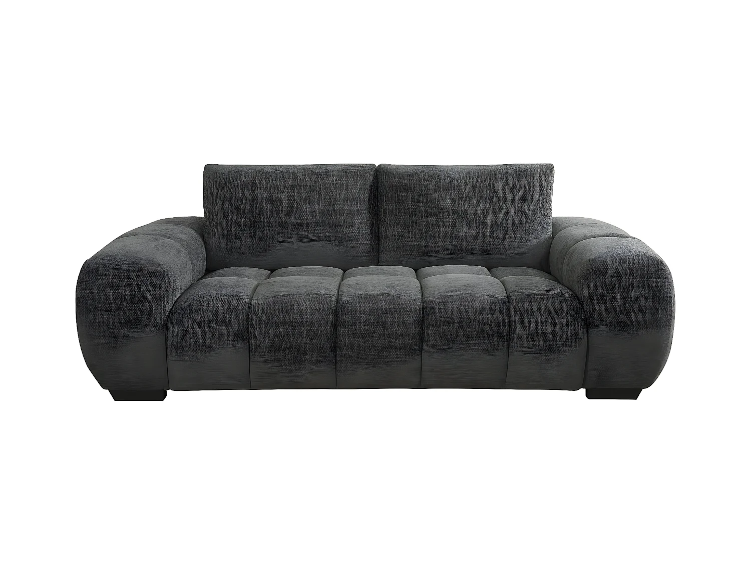 Divano in tessuto ciniglia "Cambon" – 3 posti – Grigio