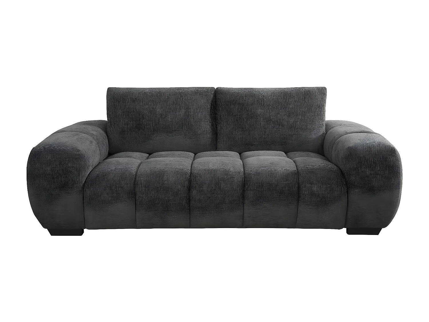 Divano in tessuto ciniglia "Cambon" – 3 posti – Grigio