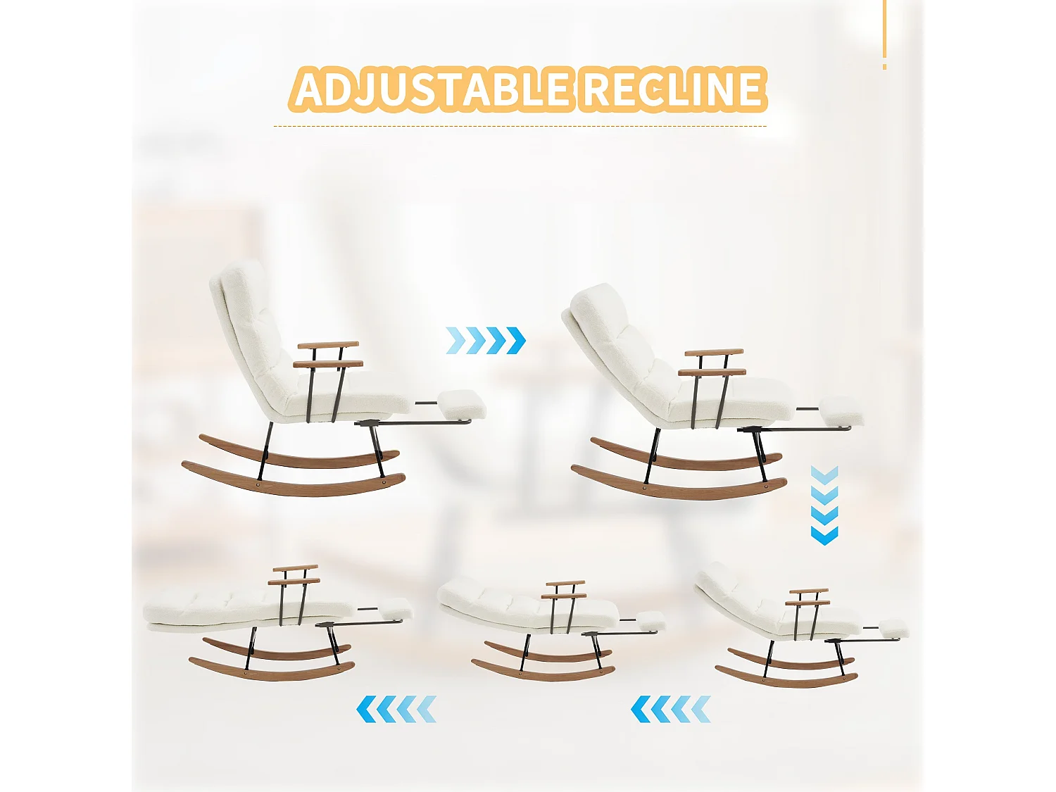 Schaukelstuhl, Schaukelstuhl – mit Pedal – Weiß