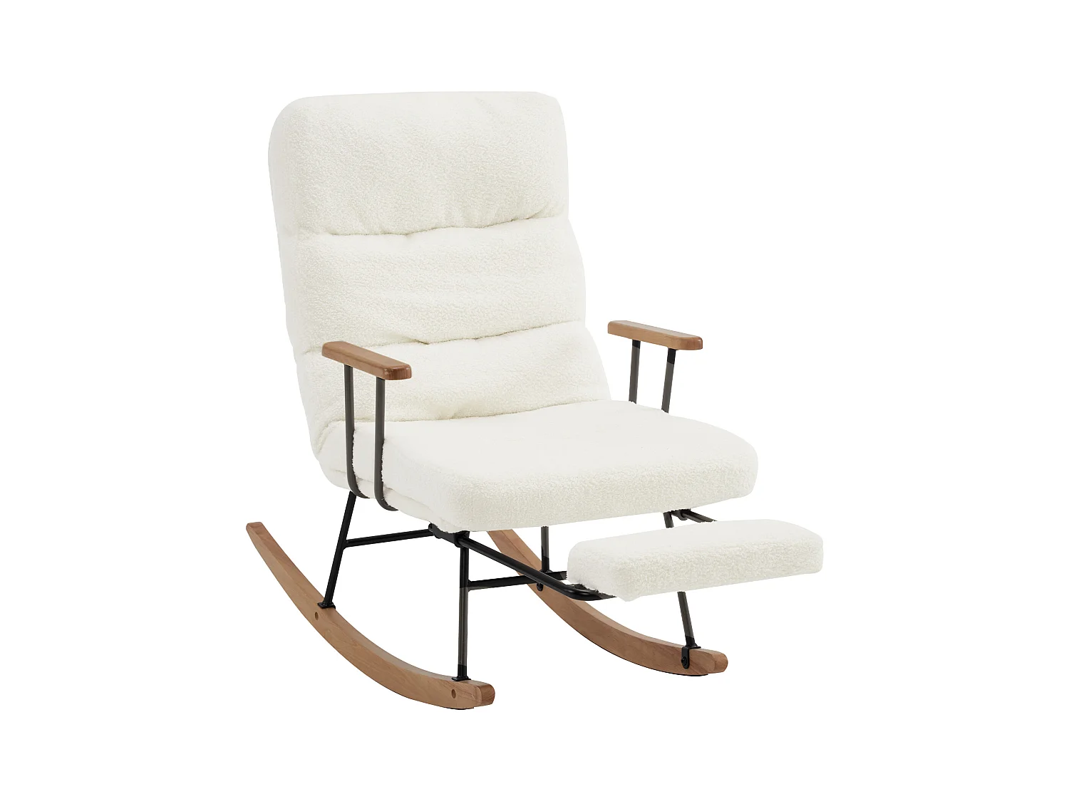 Fauteuil à bascule、Rocking chair - avec pédale - Blanc