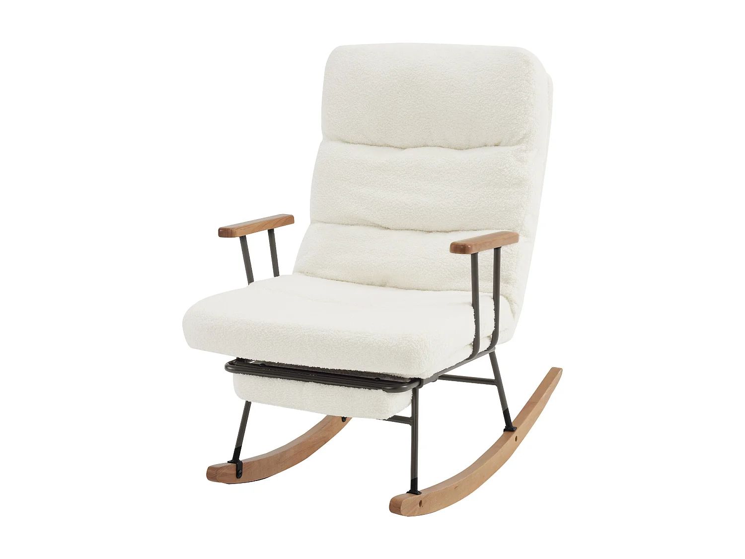 Fauteuil à bascule、Rocking chair - avec pédale - Blanc