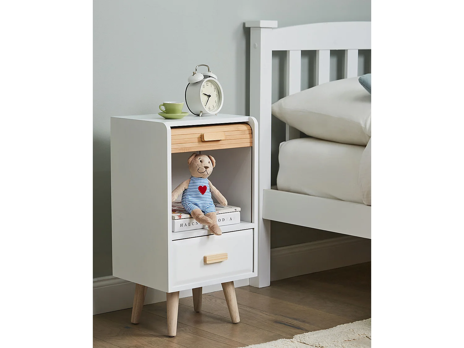 Table de nuit à 1 tiroir NESIKA Blanc