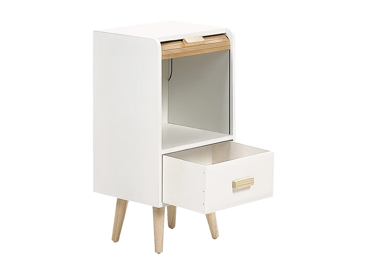 Nachttisch mit 1 Schublade NESIKA Weiss
