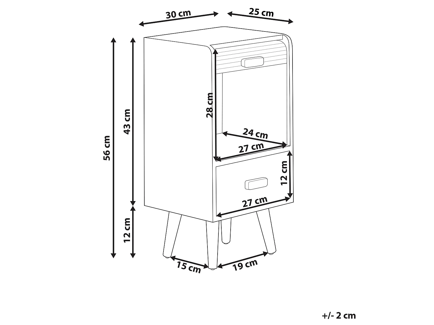 1 Drawer Bedside Table NESIKA White