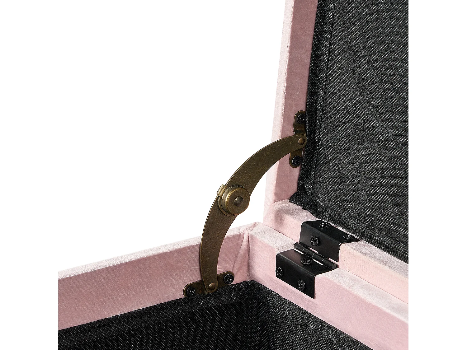 Pouf mit Stauraum LORETTO Samtstoff Pastellrosa 37 cm 37 cm 40 cm