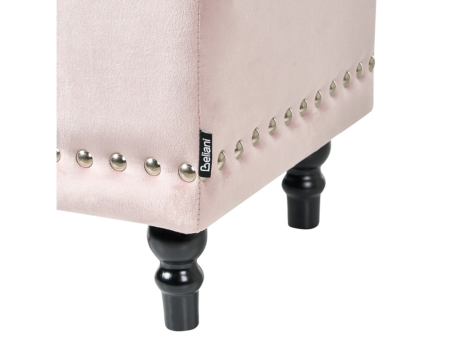 Pouf mit Stauraum LORETTO Samtstoff Pastellrosa 37 cm 37 cm 40 cm