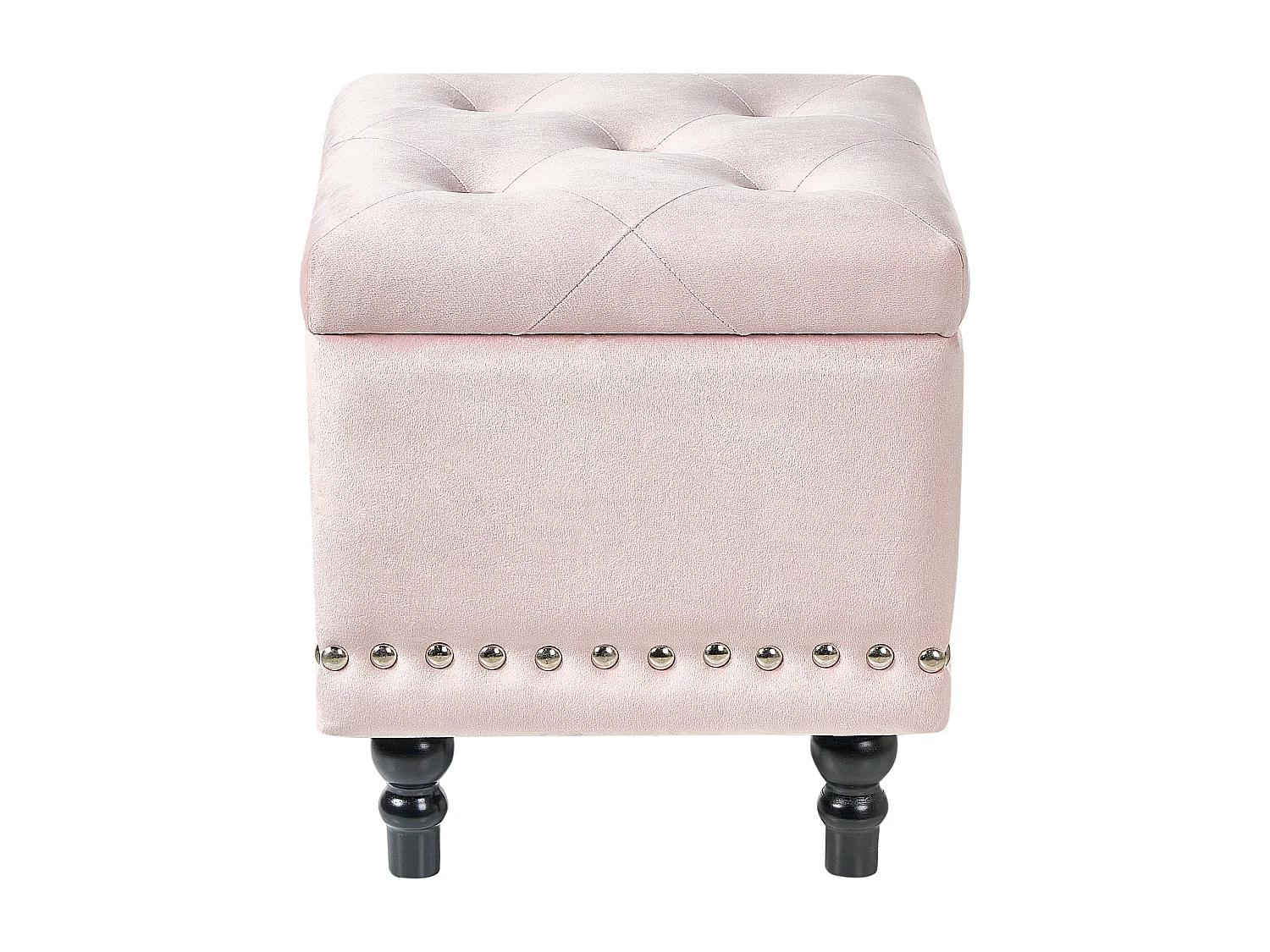 Poef met opbergruimte LORETTO Fluweel Pastelroze 37 cm 37 cm 40 cm