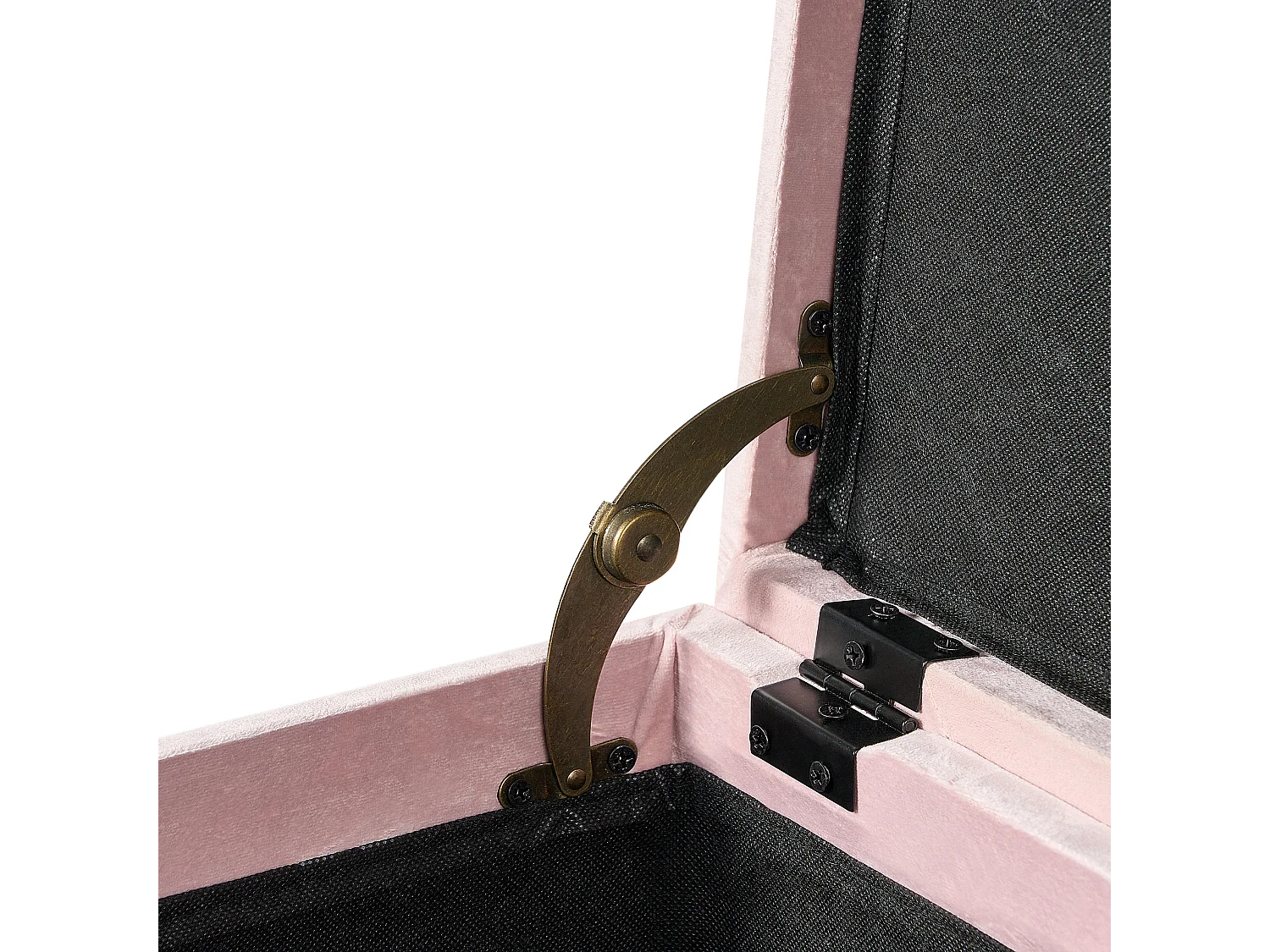 Poef met opbergruimte LORETTO Fluweel Pastelroze 37 cm 37 cm 40 cm