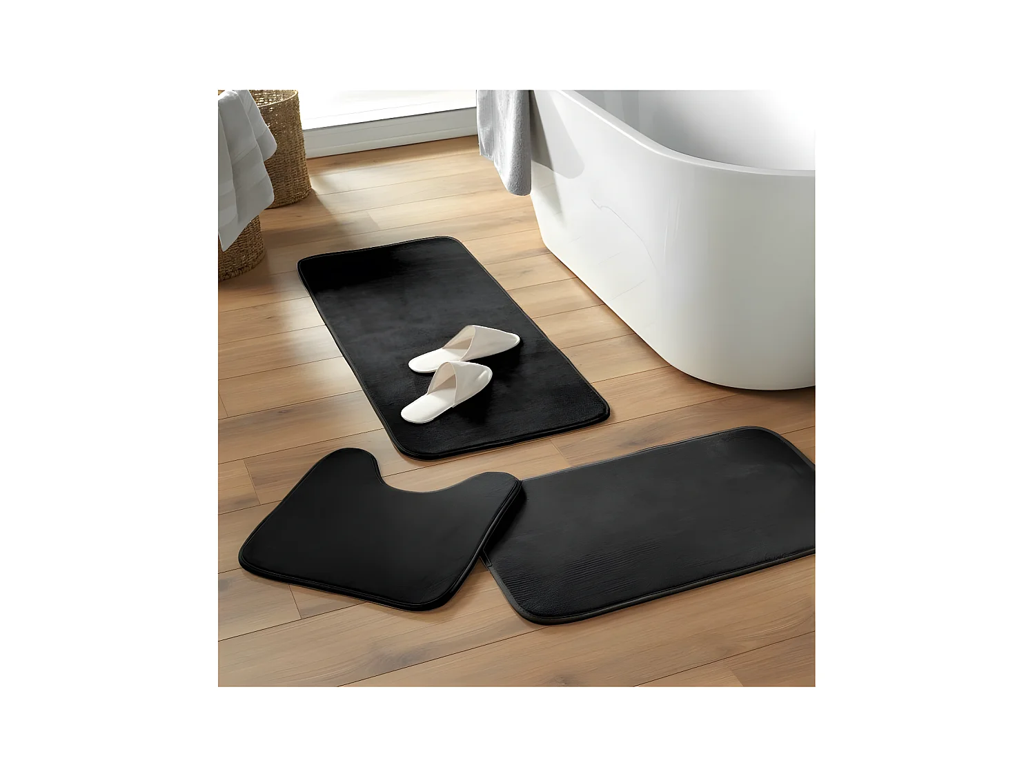 Tapis de Bain Microfibre "Vitamine" 50x120cm Noir