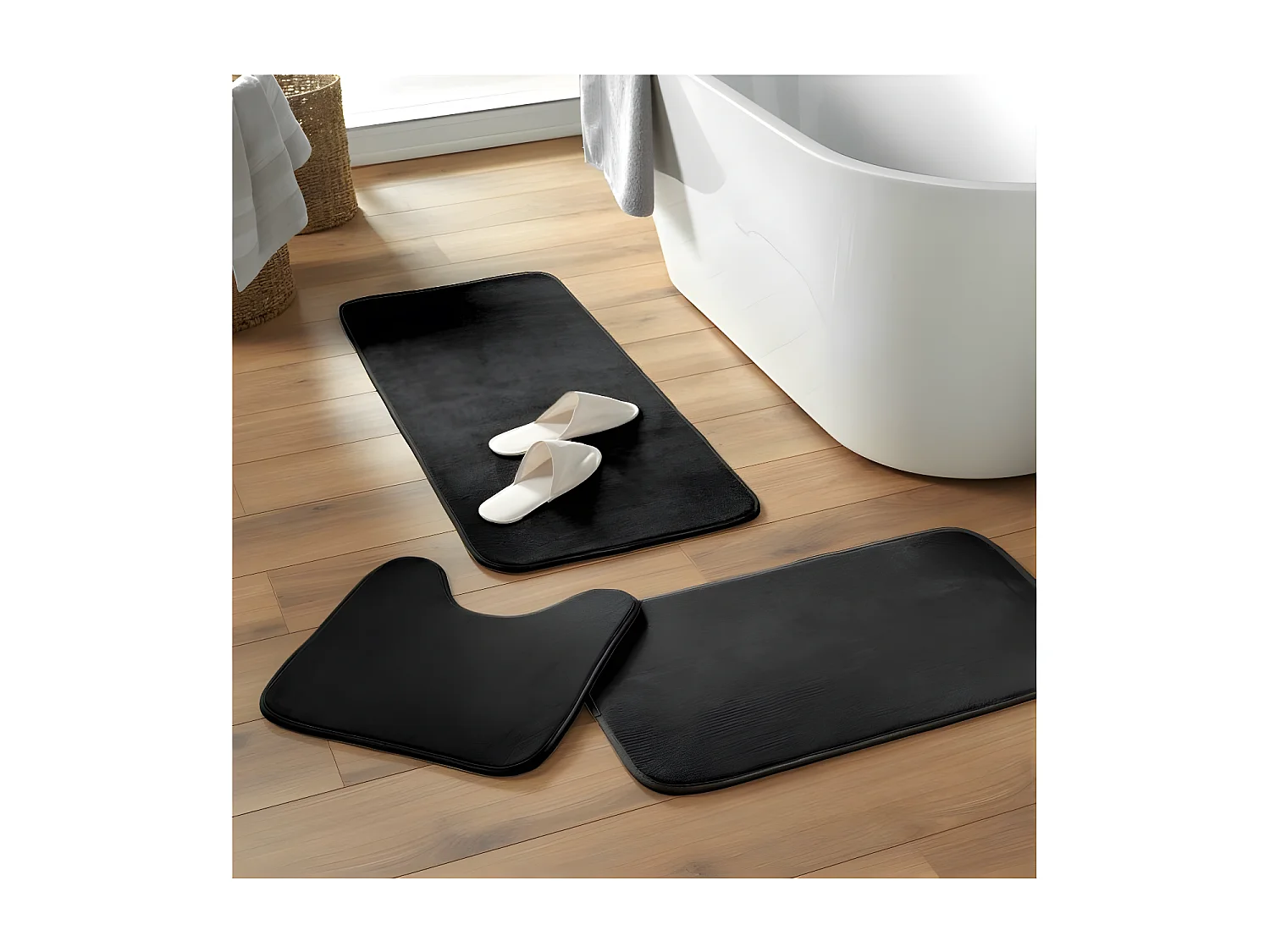 Tapis de Bain Microfibre "Vitamine" 50x120cm Noir